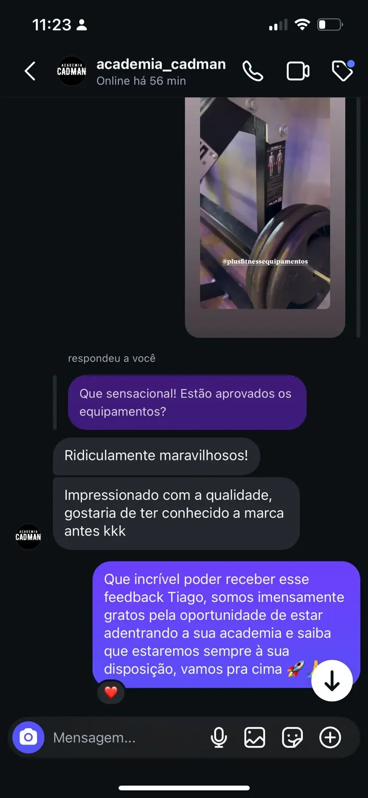 Depoimento de cliente Plus Fitness